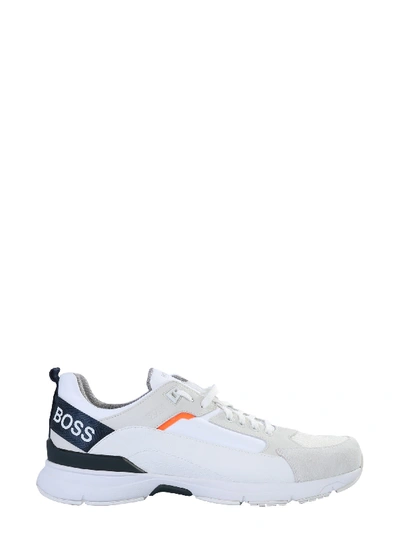 Shop Hugo Boss Velocity Runn Sneakers In Bianco