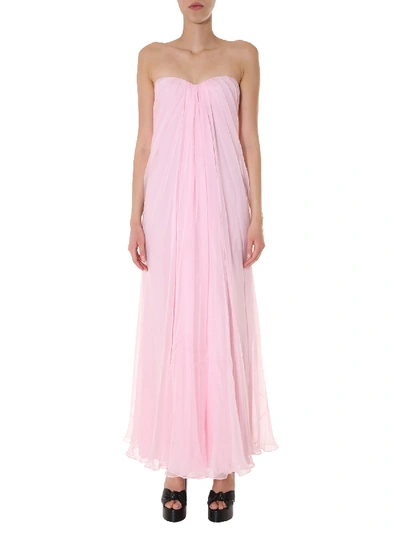Shop Alexander Mcqueen Long Dress In Rosa