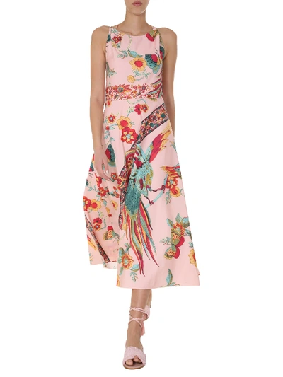 Shop Red Valentino Printed Dress In Nude