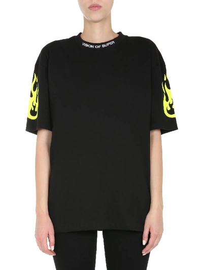 Shop Vision Of Super Fire T-shirt In Nero