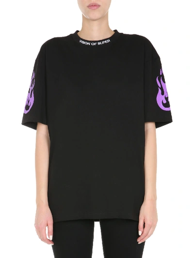 Shop Vision Of Super Fire T-shirt In Nero
