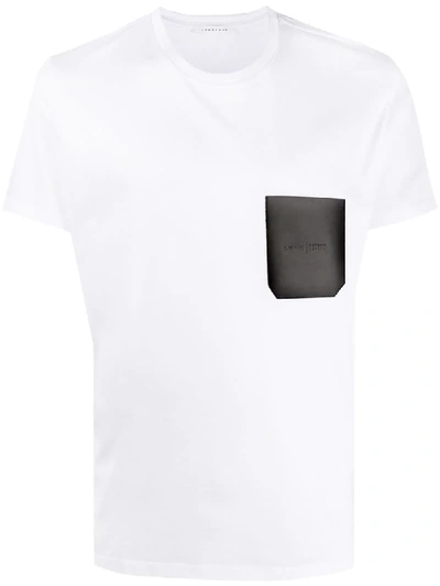 Shop Low Brand Contrast Pocket T-shirt In White