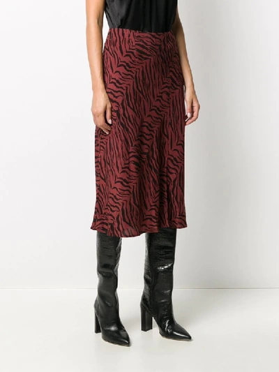 Shop Rails Veda Tiger Print Midi Skirt In Red