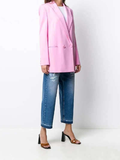 Shop Pinko Peak Lapel Blazer In Pink