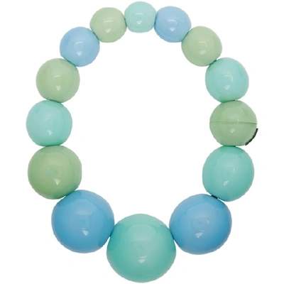 Shop Monies Blue And Green Palermo Necklace In Aqua