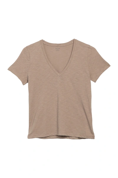 Shop Madewell V-neck Short Sleeve T-shirt In Telluride Stone