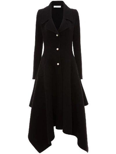 Shop Jw Anderson Handkerchief Single-breasted Coat In Black