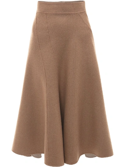 Shop Jw Anderson Spiral Skirt In Brown