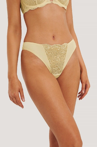 Shop Na-kd Delicate V-string Yellow In Light Yellow