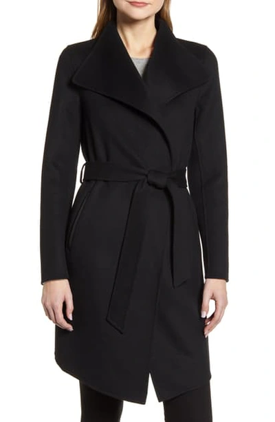 Shop Mackage Laila Wool Wrap Coat In Black