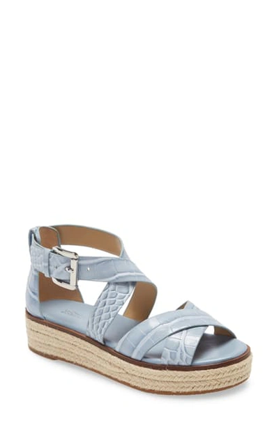 Michael Michael Kors 'darby' Crisscross Espadrille Sandal In Pale Blue  Embossed Leather | ModeSens