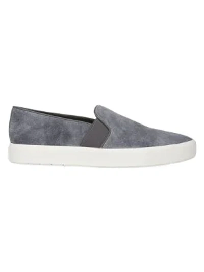 Shop Vince Blair Suede Slip-on Sneakers In Asphalt