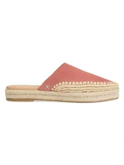 Shop Sam Edelman Austin Leather Espadrille Mules In Rose