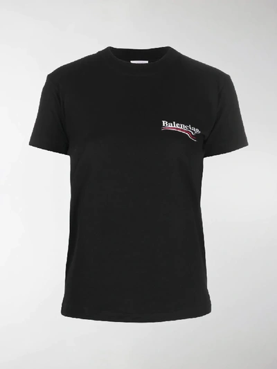 Shop Balenciaga Logo-printed T-shirt In Black