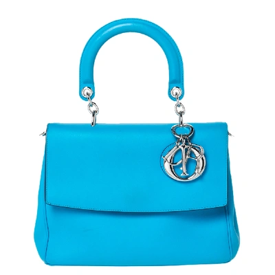 Pre-owned Dior Flap Top Handle Bag In Blue