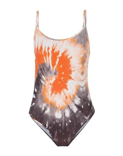 Shop Ack Woman One-piece Swimsuit Orange Size S Polyamide, Elastane