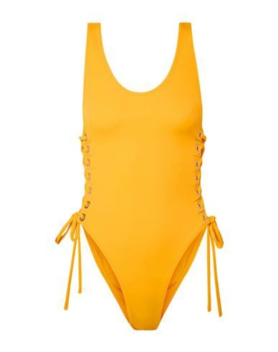 Shop Oye Swimwear One-piece Swimsuits In Yellow