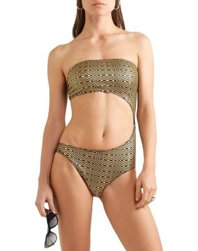 Shop Lisa Marie Fernandez Woman One-piece Swimsuit Sand Size 3 Nylon, Elastane In Beige