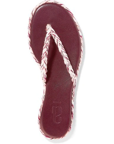 Shop Antolina Paris Woman Toe Strap Sandals Burgundy Size 10 Textile Fibers In Red