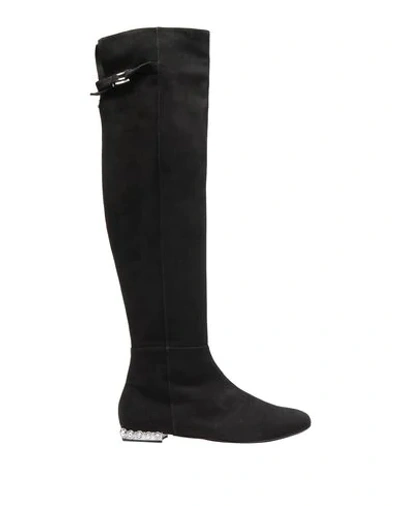 Shop Anna F Knee Boots In Black