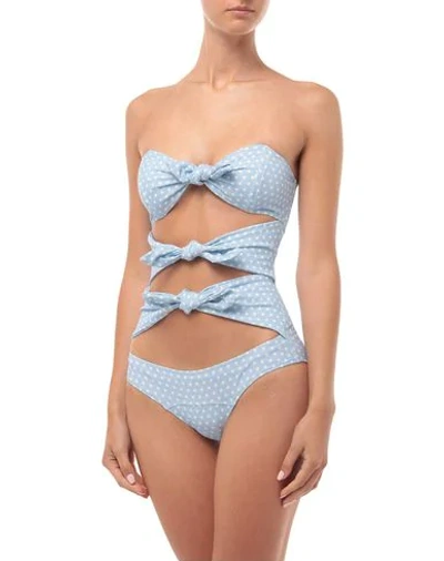Shop Lisa Marie Fernandez Woman One-piece Swimsuit Sky Blue Size 4 Nylon, Elastane