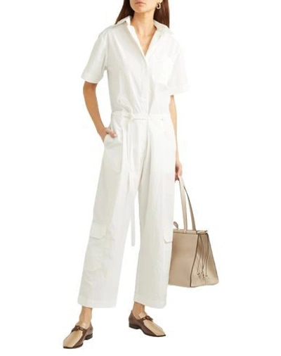 Shop Deveaux Woman Jumpsuit White Size 6 Nylon, Cotton