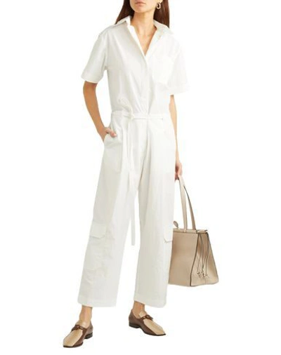 Deveaux Woman Jumpsuit White Size 6 Nylon, Cotton In White
