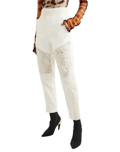 Shop Asai Woman Pants White Size 6 Cotton, Polyester, Polyurethane, Wool