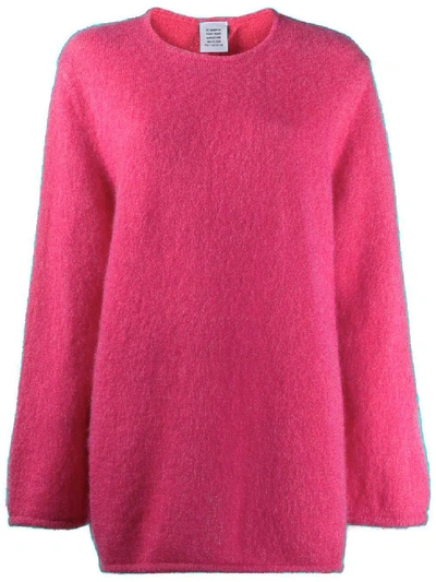 Shop Vetements Oversized Open Back Sweater In Pink
