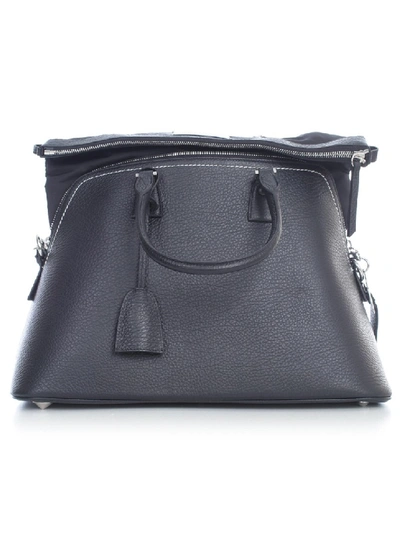 Shop Maison Margiela Leather Tote Bag In Black