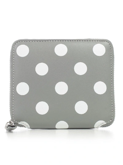 Shop Comme Des Garçons Polka Dot Compact Wallet In Grey