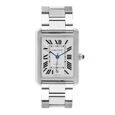 Shop Cartier Tank Solo Xl Silver Dial Steel Mens Watch W5200028 In Not Applicable
