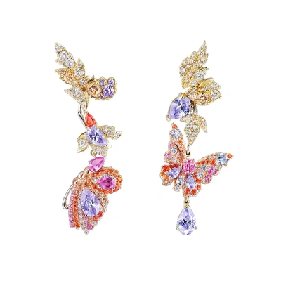 Shop Anabela Chan Rose Garden Butterfly Earrings In Not Applicable