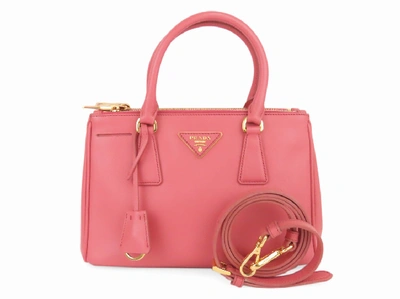 Shop Prada Saffiano Lux Galleria Satchel In Pink