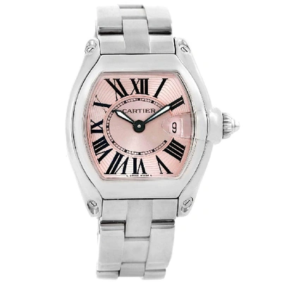 Shop Cartier Roadster Pink Dial Stainless Steel Ladies Watch W62017v3 In Not Applicable