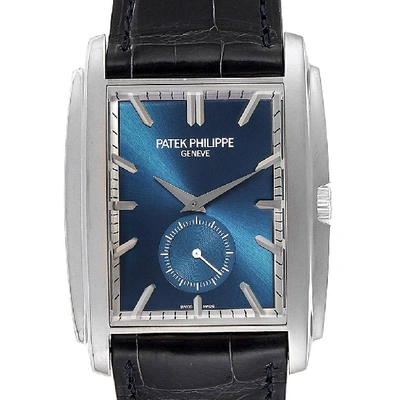 Shop Patek Philippe Gondolo Small Seconds White Gold Blue Dial Mens Watch 5124 In Not Applicable