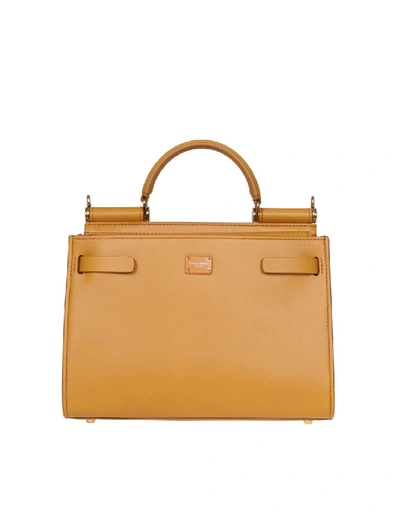 Shop Dolce & Gabbana Yellow Leather Handbag