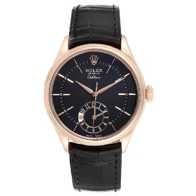 Shop Rolex Cellini Dual Time Everose Rose Gold Mens Watch 50525 Box Card In Not Applicable