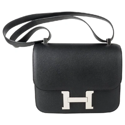 Pre-owned Hermes Constance Iii Bag 24 Black Epsom Palladium