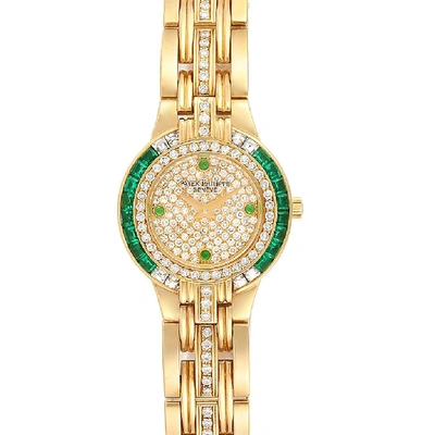 Shop Patek Philippe Yellow Gold Diamond Emerald Ladies Watch 4786 In Not Applicable