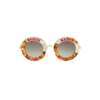 Shop Gucci Sunglasses Gg0113s In Neutrals