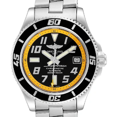 Shop Breitling Superocean 42 Abyss Black Yellow Steel Mens Watch A17364 In Not Applicable