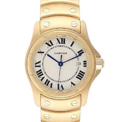 Shop Cartier Santos Ronde 18k Yellow Gold Unisex Watch W20028g1 In Not Applicable