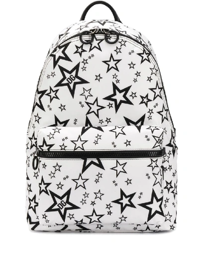 Shop Dolce & Gabbana White/black Nylon Backpack