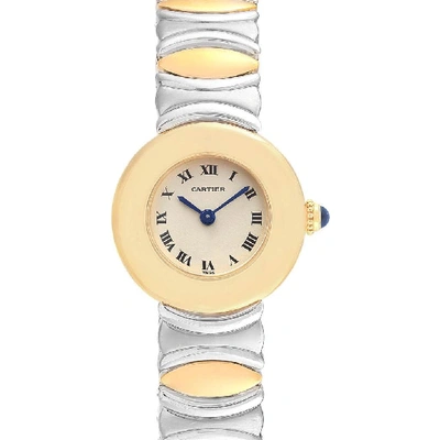 Shop Cartier Colisee Casque Dor Steel 18k Yellow Gold Ladies Watch 1335 In Not Applicable