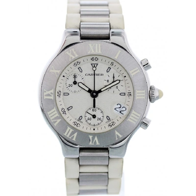 Shop Cartier Chronoscaph 21 Stainless Steel 2424 Watch In Not Applicable