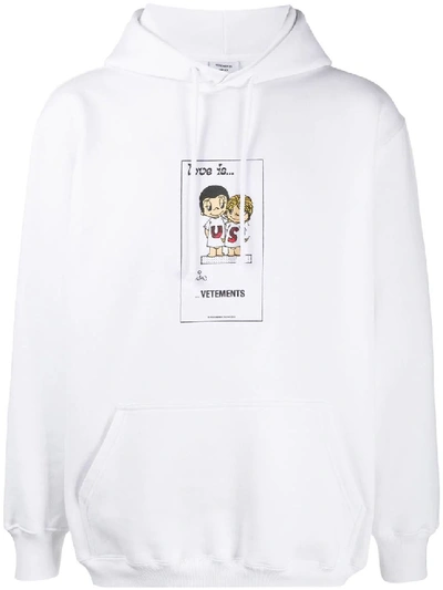 Shop Vetements Love Is. Us Hoodie In White