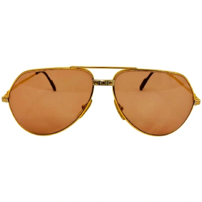 Shop Cartier Vendome Santos Vintage Satin Sunglasses 62 14 In Brown