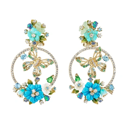 Shop Anabela Chan Turquoise Butterfly Wreath In Not Applicable