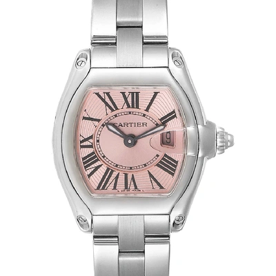 Shop Cartier Roadster Pink Dial Stainless Steel Ladies Watch W62017v3 In Not Applicable
